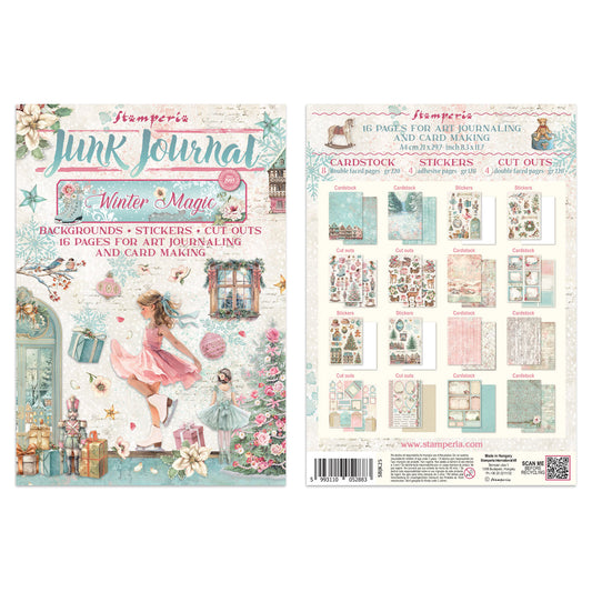 Stamperia Winter Magic Junk Journal Stickers, Backgrounds, Cut-Outs