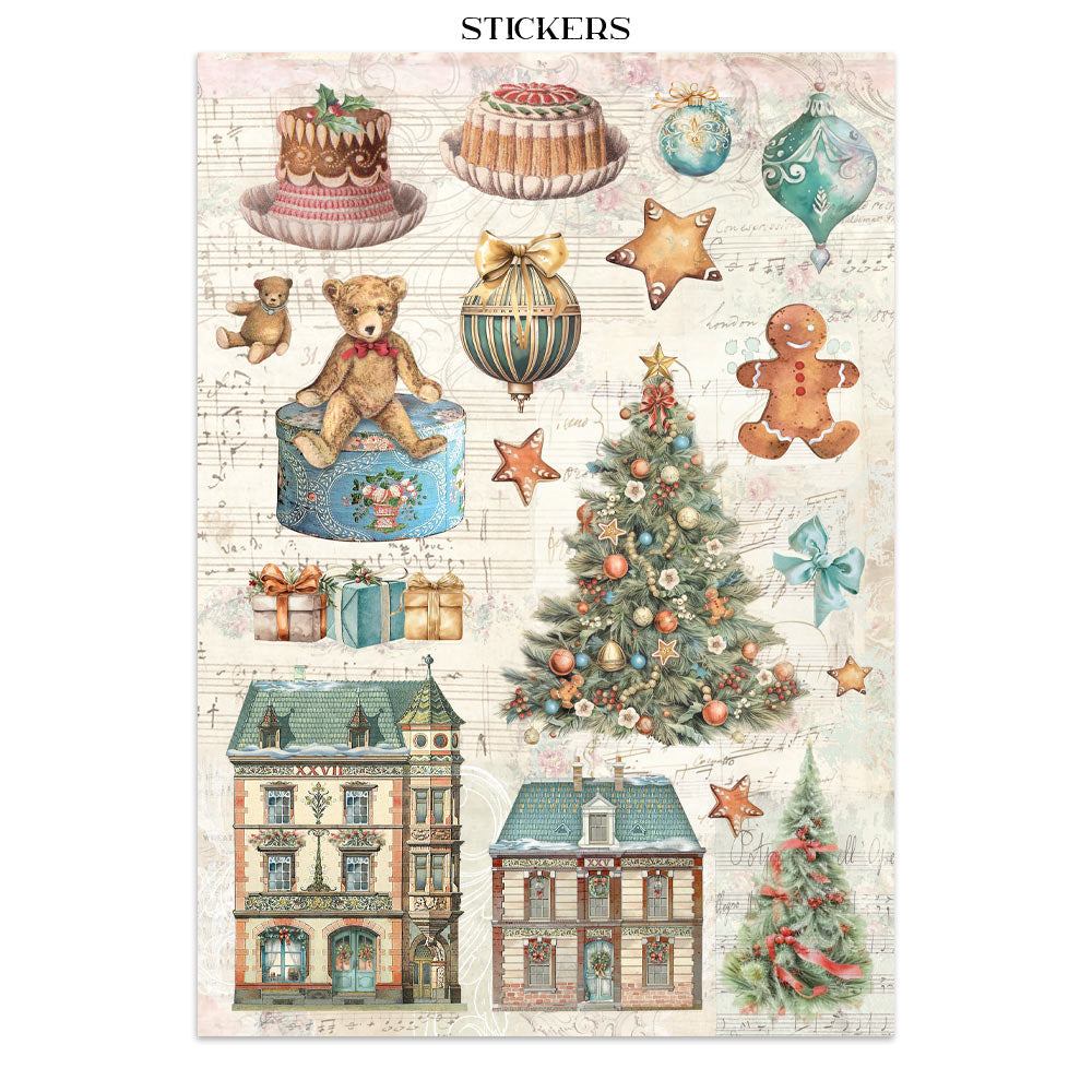 Stamperia Winter Magic Junk Journal Stickers, Backgrounds, Cut-Outs