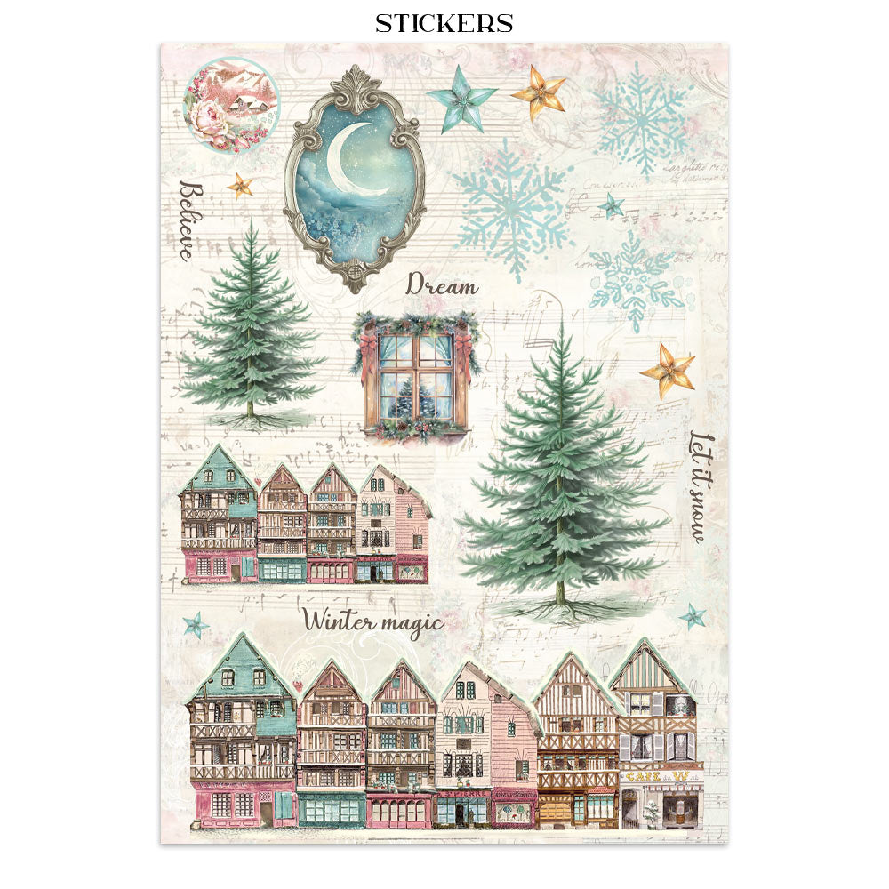 Stamperia Winter Magic Junk Journal Stickers, Backgrounds, Cut-Outs