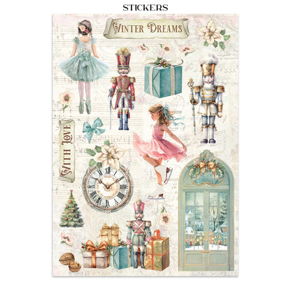 Stamperia Winter Magic Junk Journal Stickers, Backgrounds, Cut-Outs