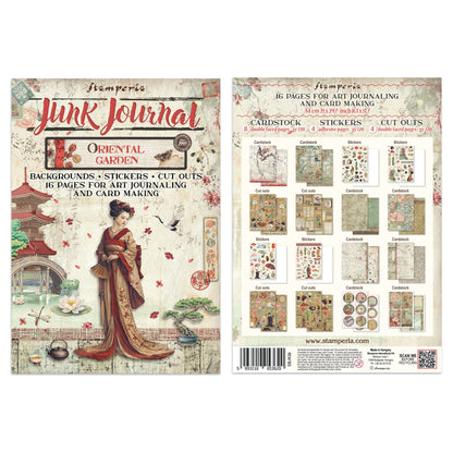 Stamperia Oriental Garden Junk Journal Stickers, Backgrounds, Cut-Outs