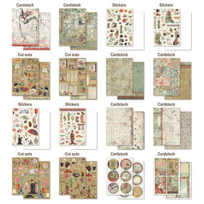Stamperia Oriental Garden Junk Journal Stickers, Backgrounds, Cut-Outs