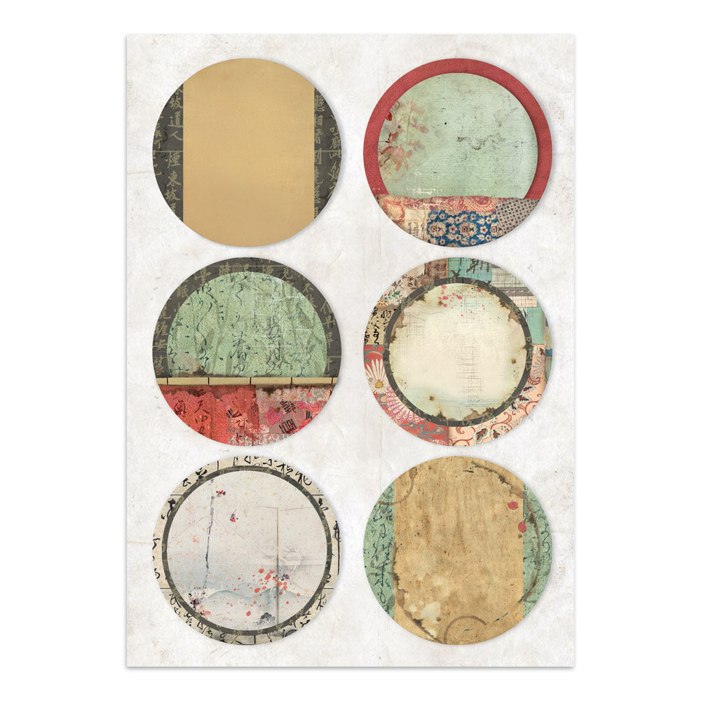 Stamperia Oriental Garden Junk Journal Stickers, Backgrounds, Cut-Outs