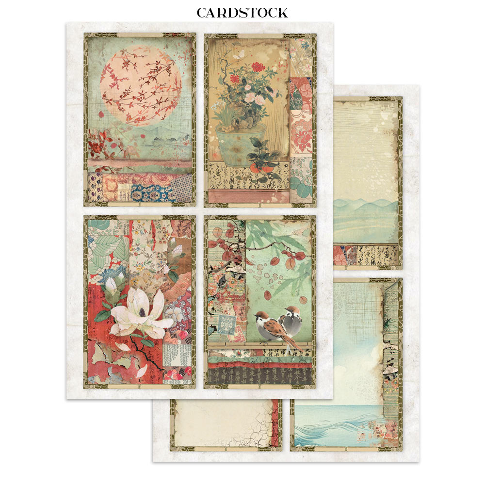 Stamperia Oriental Garden Junk Journal Stickers, Backgrounds, Cut-Outs