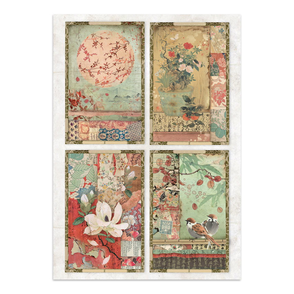 Stamperia Oriental Garden Junk Journal Stickers, Backgrounds, Cut-Outs