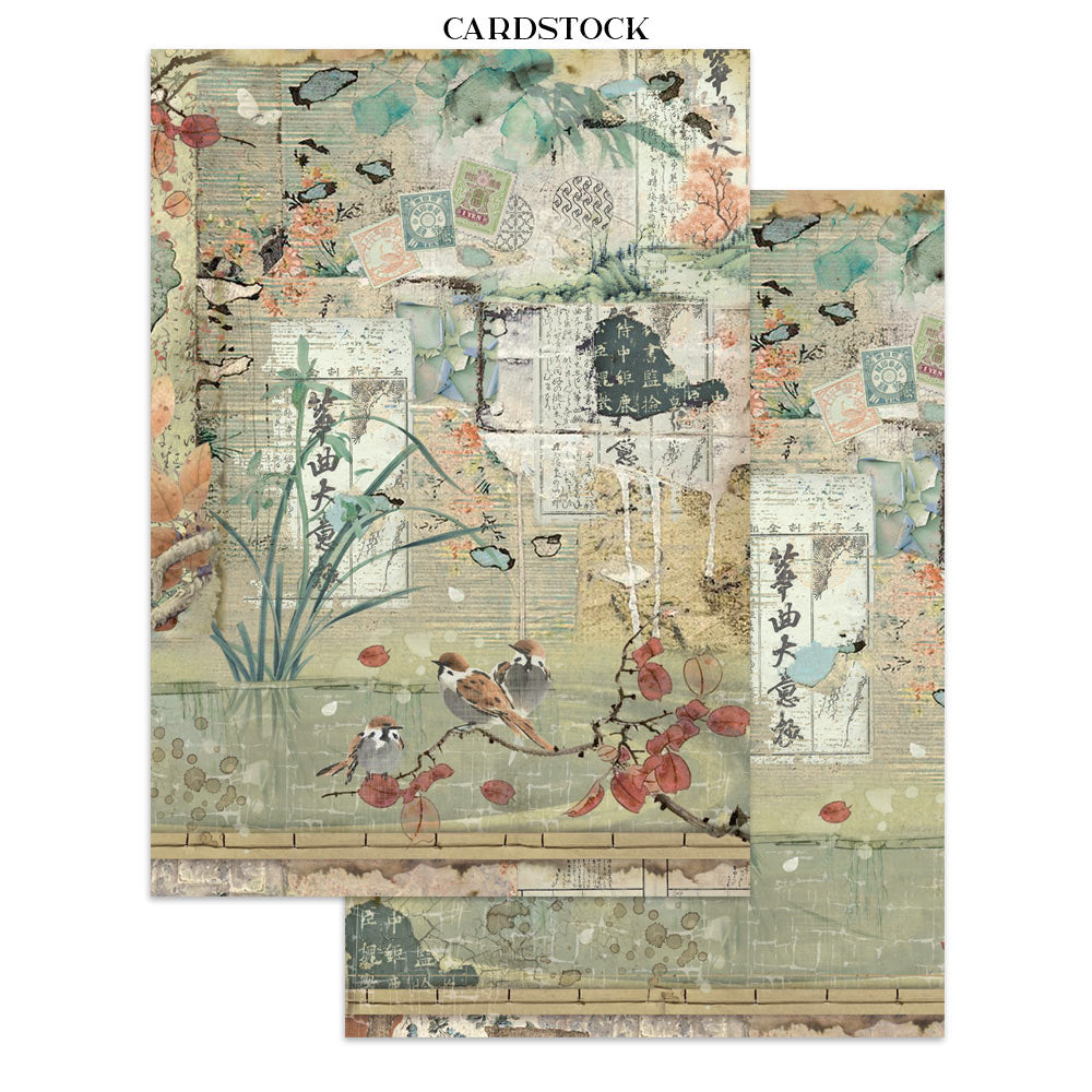 Stamperia Oriental Garden Junk Journal Stickers, Backgrounds, Cut-Outs