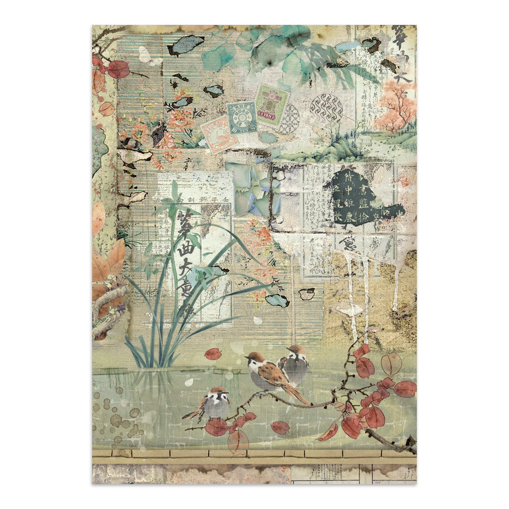 Stamperia Oriental Garden Junk Journal Stickers, Backgrounds, Cut-Outs