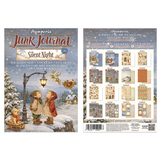 Stamperia Silent Night Junk Journal Stickers, Backgrounds, Cut-Outs
