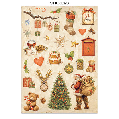 Stamperia Silent Night Junk Journal Stickers, Backgrounds, Cut-Outs