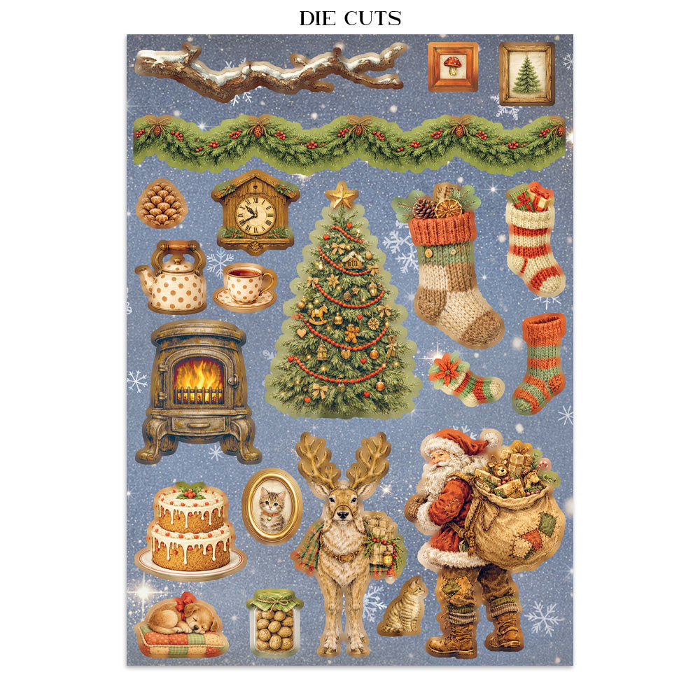 Stamperia Silent Night Junk Journal Stickers, Backgrounds, Cut-Outs