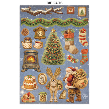 Stamperia Silent Night Junk Journal Stickers, Backgrounds, Cut-Outs