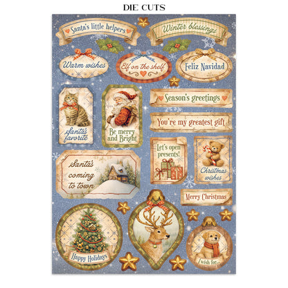 Stamperia Silent Night Junk Journal Stickers, Backgrounds, Cut-Outs