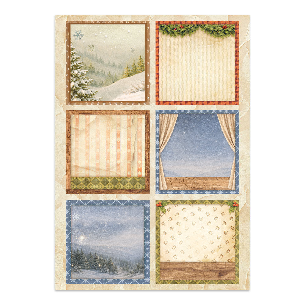 Stamperia Silent Night Junk Journal Stickers, Backgrounds, Cut-Outs