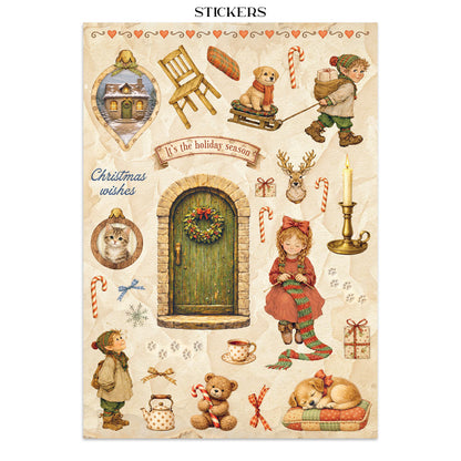 Stamperia Silent Night Junk Journal Stickers, Backgrounds, Cut-Outs