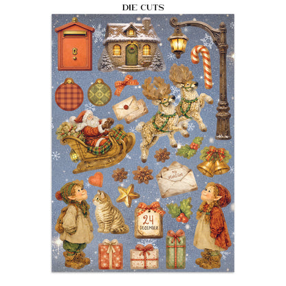 Stamperia Silent Night Junk Journal Stickers, Backgrounds, Cut-Outs