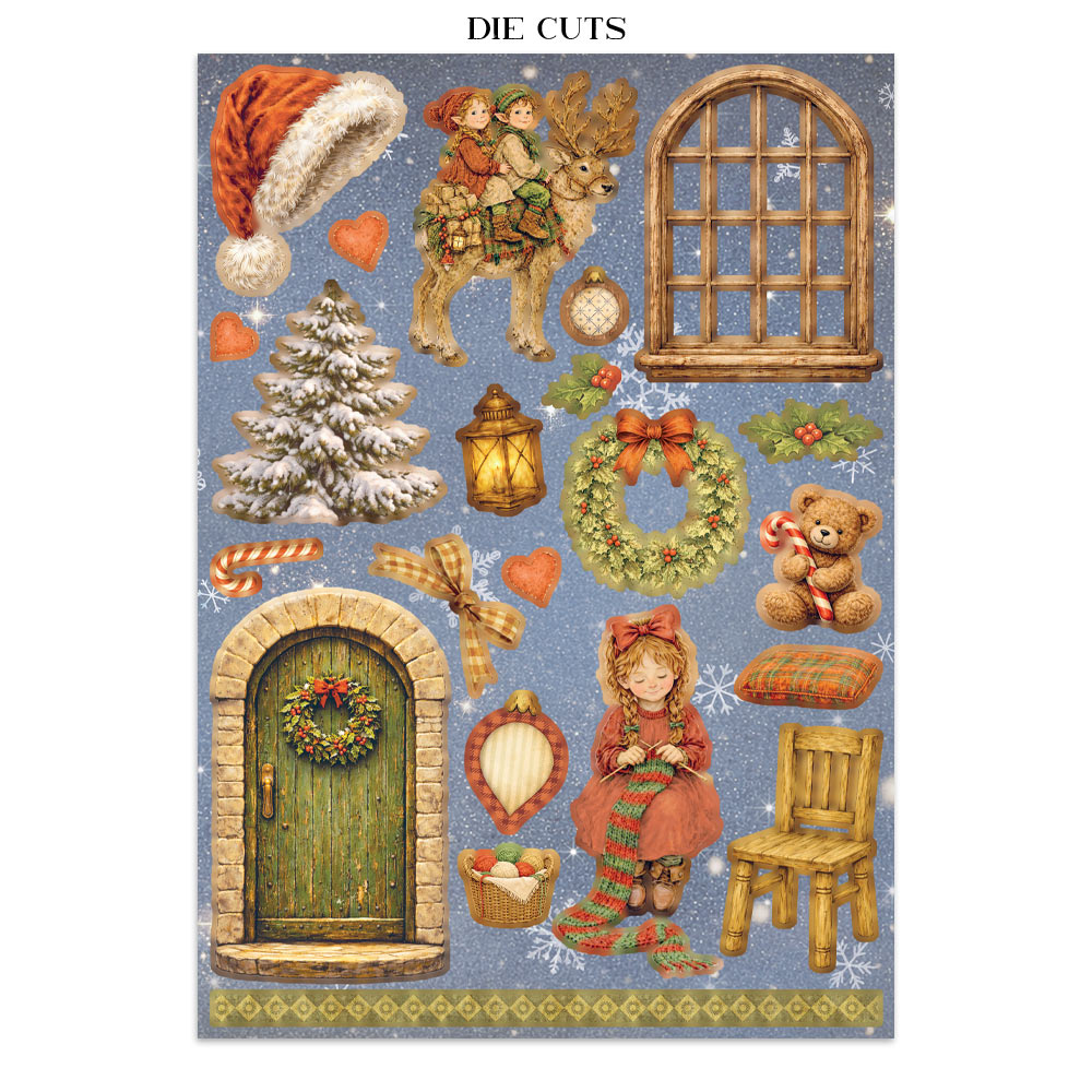 Stamperia Silent Night Junk Journal Stickers, Backgrounds, Cut-Outs