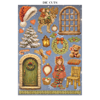 Stamperia Silent Night Junk Journal Stickers, Backgrounds, Cut-Outs