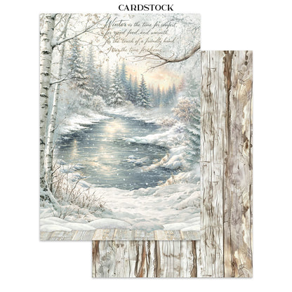 Stamperia White Christmas Junk Journal Stickers, Backgrounds, Cut-Outs by Cristina Radovan