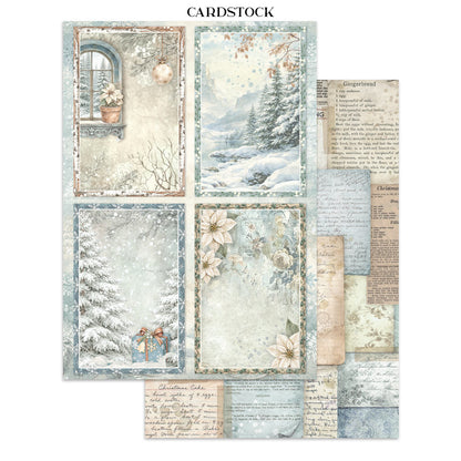 Stamperia White Christmas Junk Journal Stickers, Backgrounds, Cut-Outs by Cristina Radovan