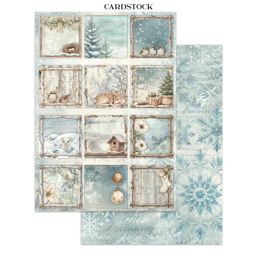 Stamperia White Christmas Junk Journal Stickers, Backgrounds, Cut-Outs by Cristina Radovan
