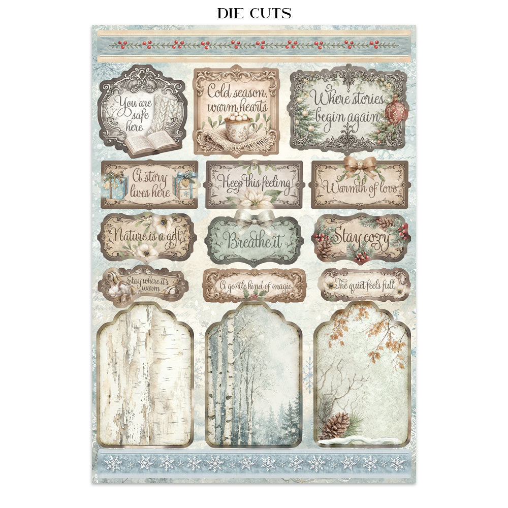 Stamperia White Christmas Junk Journal Stickers, Backgrounds, Cut-Outs by Cristina Radovan