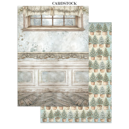 Stamperia White Christmas Junk Journal Stickers, Backgrounds, Cut-Outs by Cristina Radovan