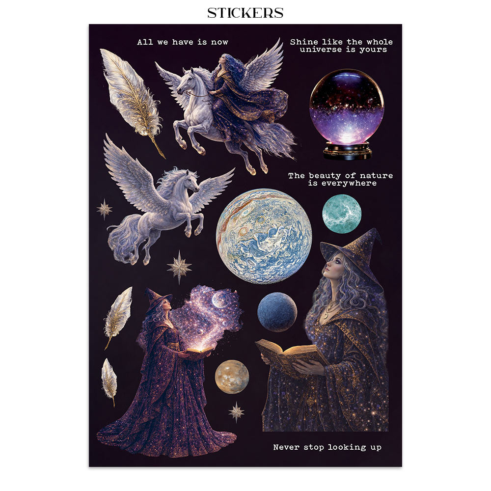 Stamperia Cosmos Junk Journal Stickers, Backgrounds, Cut-Outs by Cristina Radovan