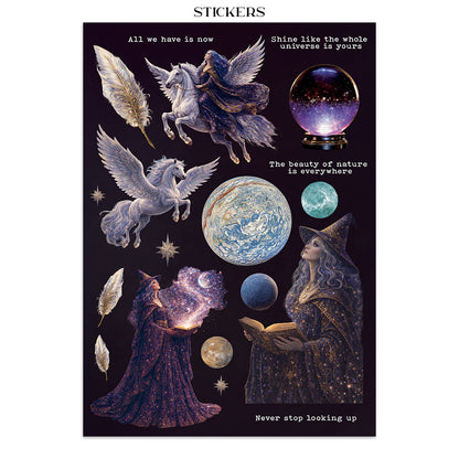 Stamperia Cosmos Junk Journal Stickers, Backgrounds, Cut-Outs by Cristina Radovan