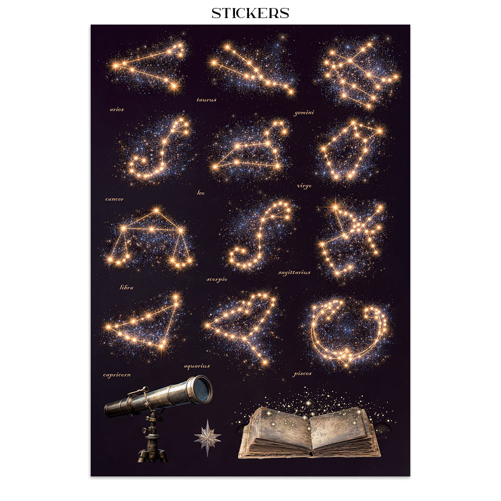 Stamperia Cosmos Junk Journal Stickers, Backgrounds, Cut-Outs by Cristina Radovan