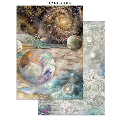 Stamperia Cosmos Junk Journal Stickers, Backgrounds, Cut-Outs by Cristina Radovan