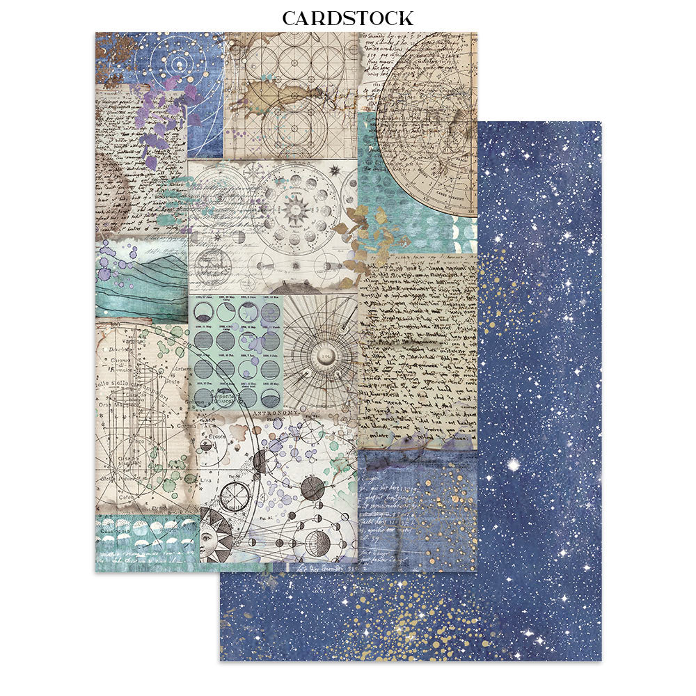 Stamperia Cosmos Junk Journal Stickers, Backgrounds, Cut-Outs by Cristina Radovan