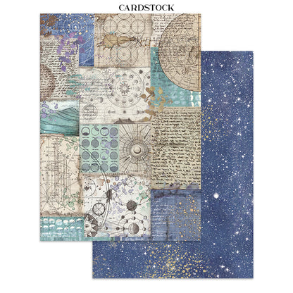 Stamperia Cosmos Junk Journal Stickers, Backgrounds, Cut-Outs by Cristina Radovan