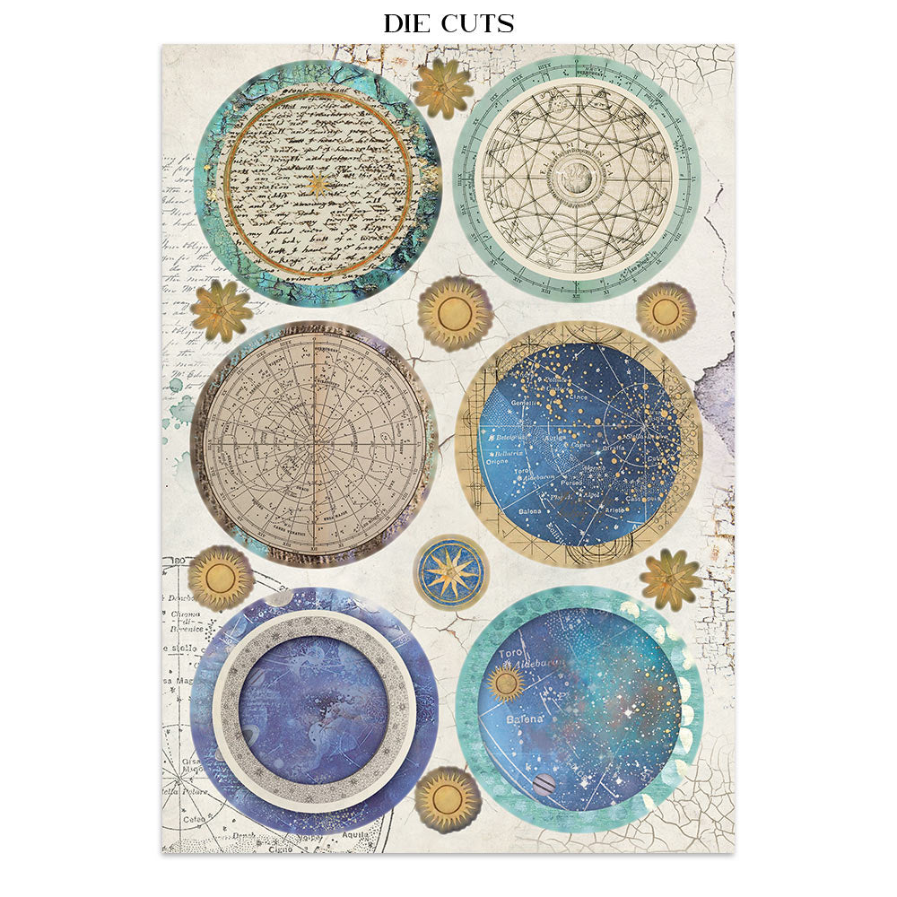 Stamperia Cosmos Junk Journal Stickers, Backgrounds, Cut-Outs by Cristina Radovan