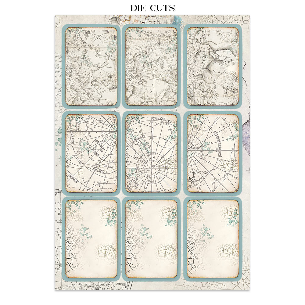 Stamperia Cosmos Junk Journal Stickers, Backgrounds, Cut-Outs by Cristina Radovan