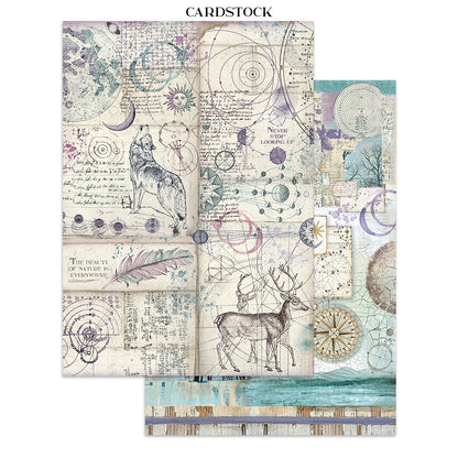 Stamperia Cosmos Junk Journal Stickers, Backgrounds, Cut-Outs by Cristina Radovan