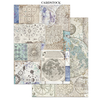 Stamperia Cosmos Junk Journal Stickers, Backgrounds, Cut-Outs by Cristina Radovan
