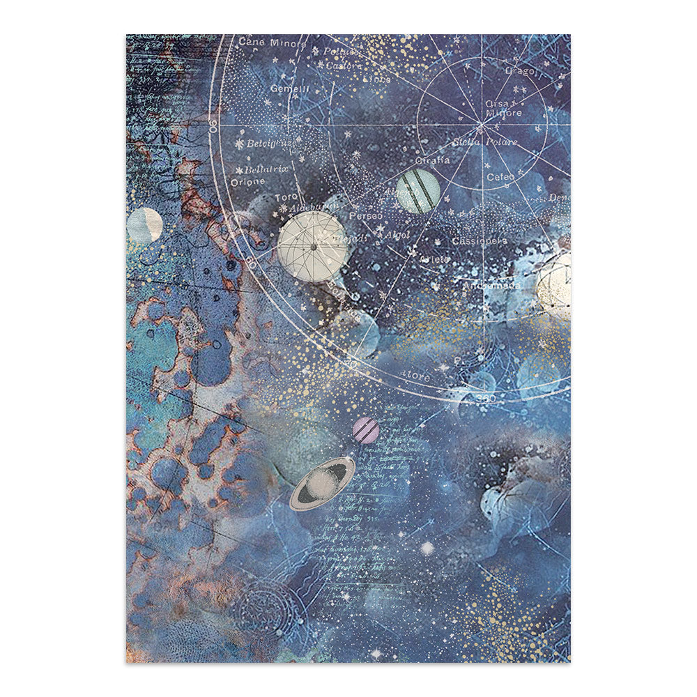 Stamperia Cosmos Junk Journal Stickers, Backgrounds, Cut-Outs by Cristina Radovan
