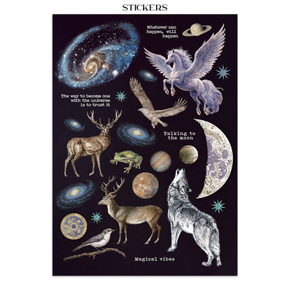 Stamperia Cosmos Junk Journal Stickers, Backgrounds, Cut-Outs by Cristina Radovan