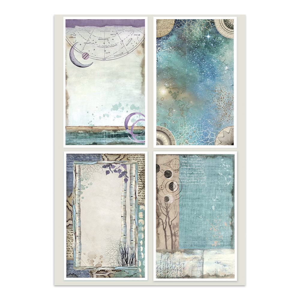 Stamperia Cosmos Junk Journal Stickers, Backgrounds, Cut-Outs by Cristina Radovan