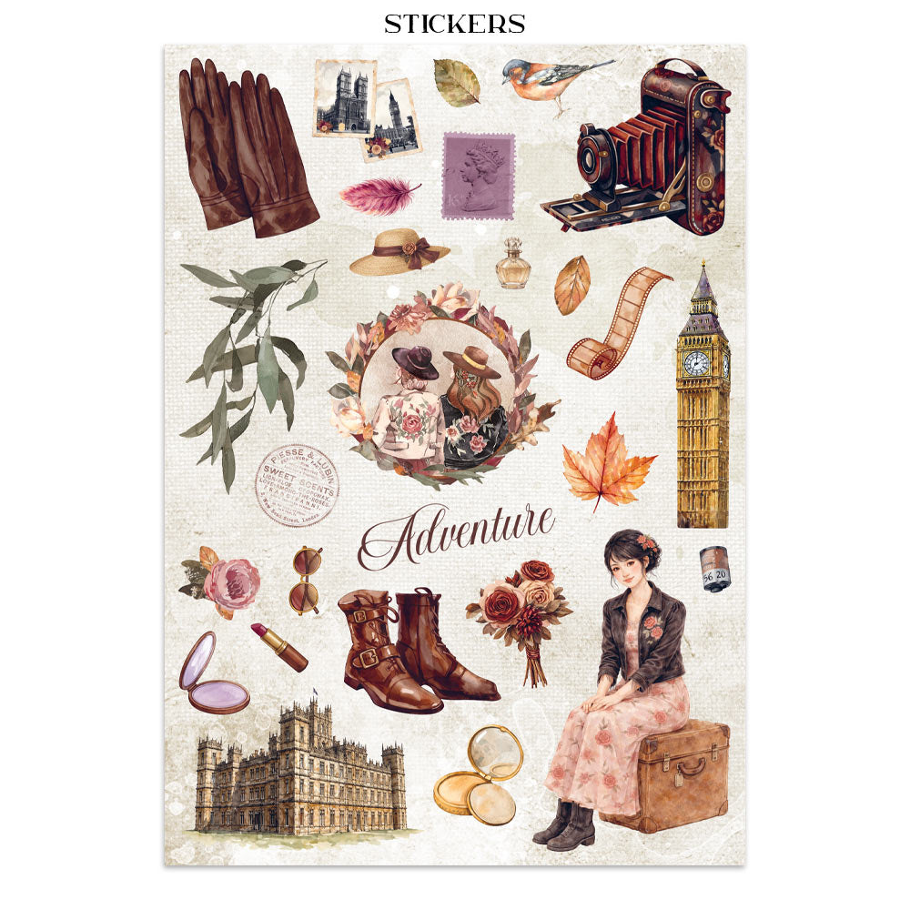 Stamperia Our Way Junk Journal Stickers, Backgrounds, Cut-Outs