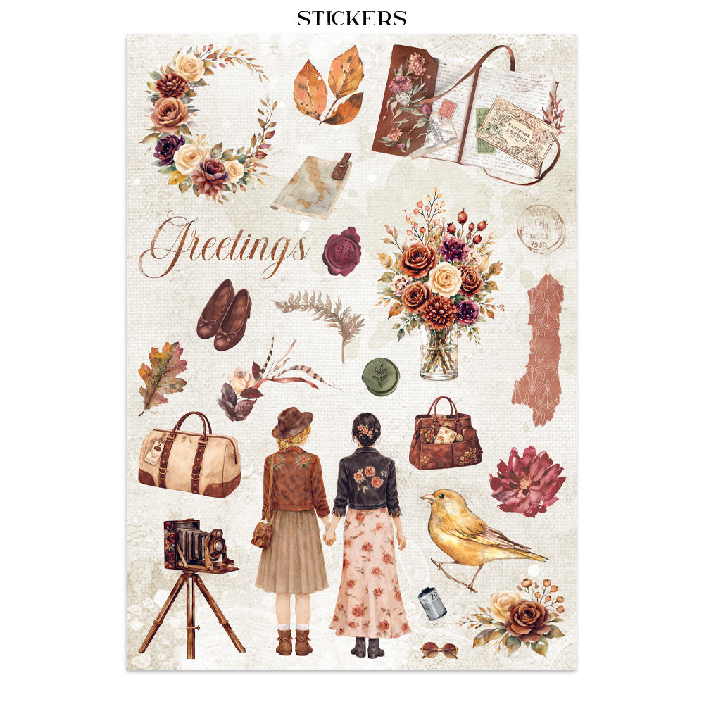 Stamperia Our Way Junk Journal Stickers, Backgrounds, Cut-Outs