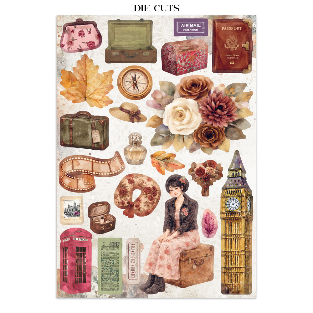 Stamperia Our Way Junk Journal Stickers, Backgrounds, Cut-Outs
