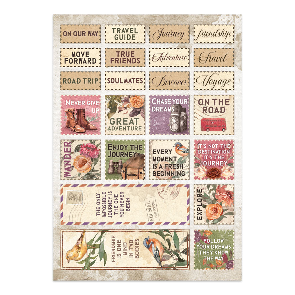 Stamperia Our Way Junk Journal Stickers, Backgrounds, Cut-Outs