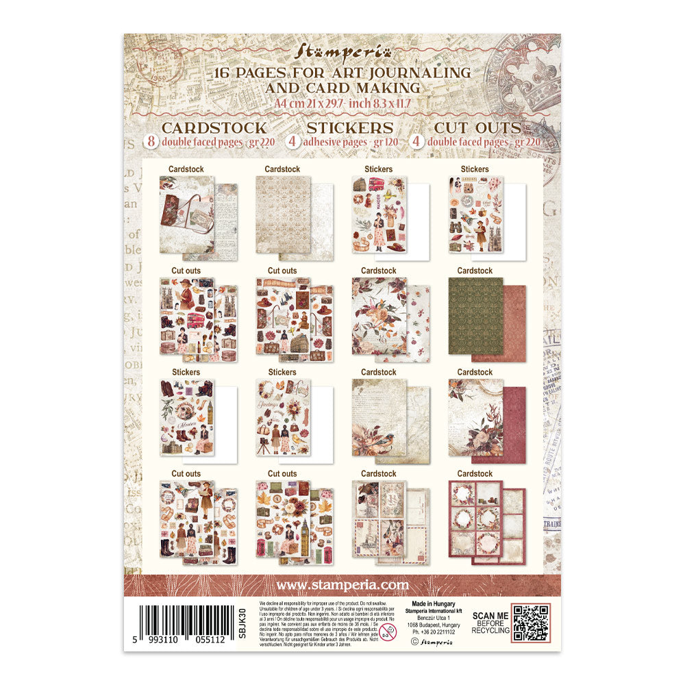 Stamperia Our Way Junk Journal Stickers, Backgrounds, Cut-Outs
