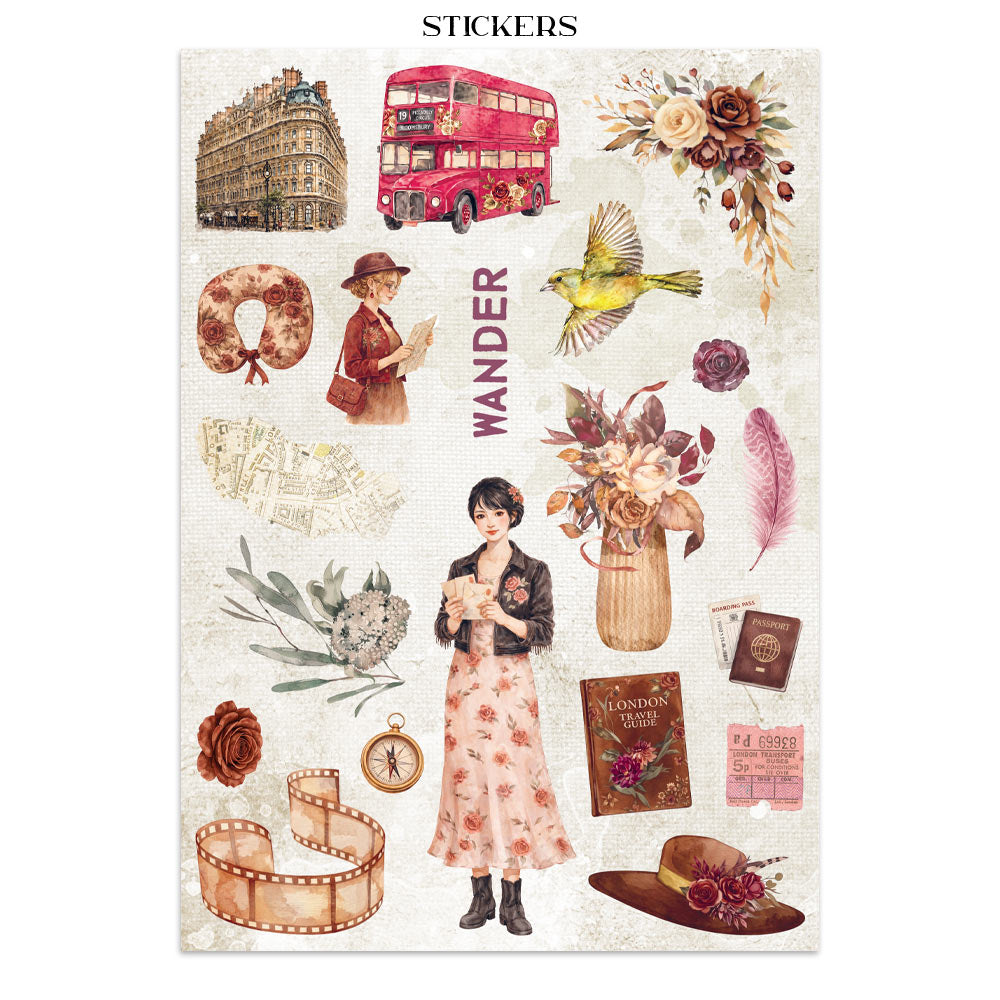 Stamperia Our Way Junk Journal Stickers, Backgrounds, Cut-Outs