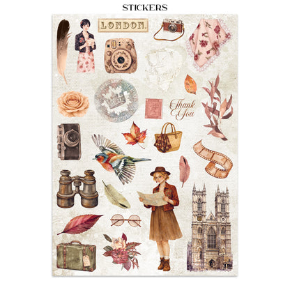 Stamperia Our Way Junk Journal Stickers, Backgrounds, Cut-Outs
