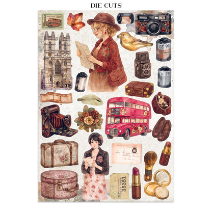 Stamperia Our Way Junk Journal Stickers, Backgrounds, Cut-Outs