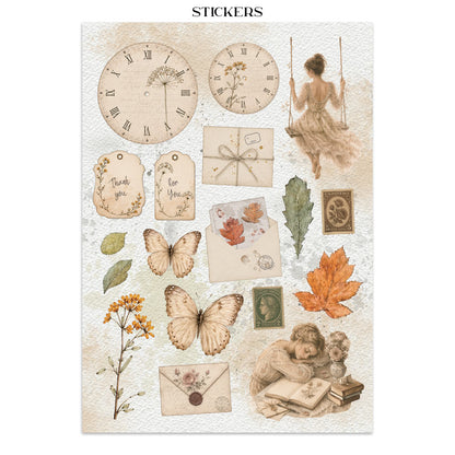 Stamperia Flowers and Poems Junk Journal Stickers, Backgrounds, Cut-Outs