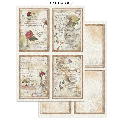 Stamperia Flowers and Poems Junk Journal Stickers, Backgrounds, Cut-Outs