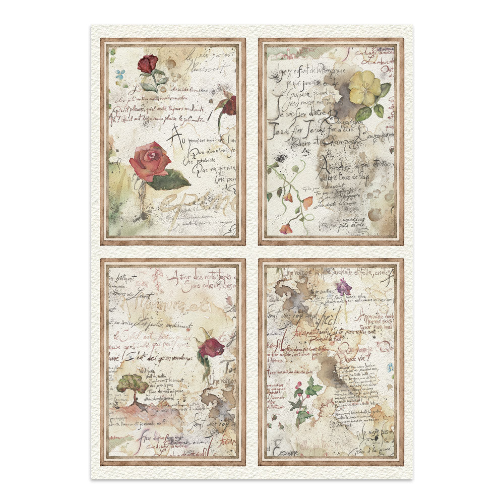 Stamperia Flowers and Poems Junk Journal Stickers, Backgrounds, Cut-Outs